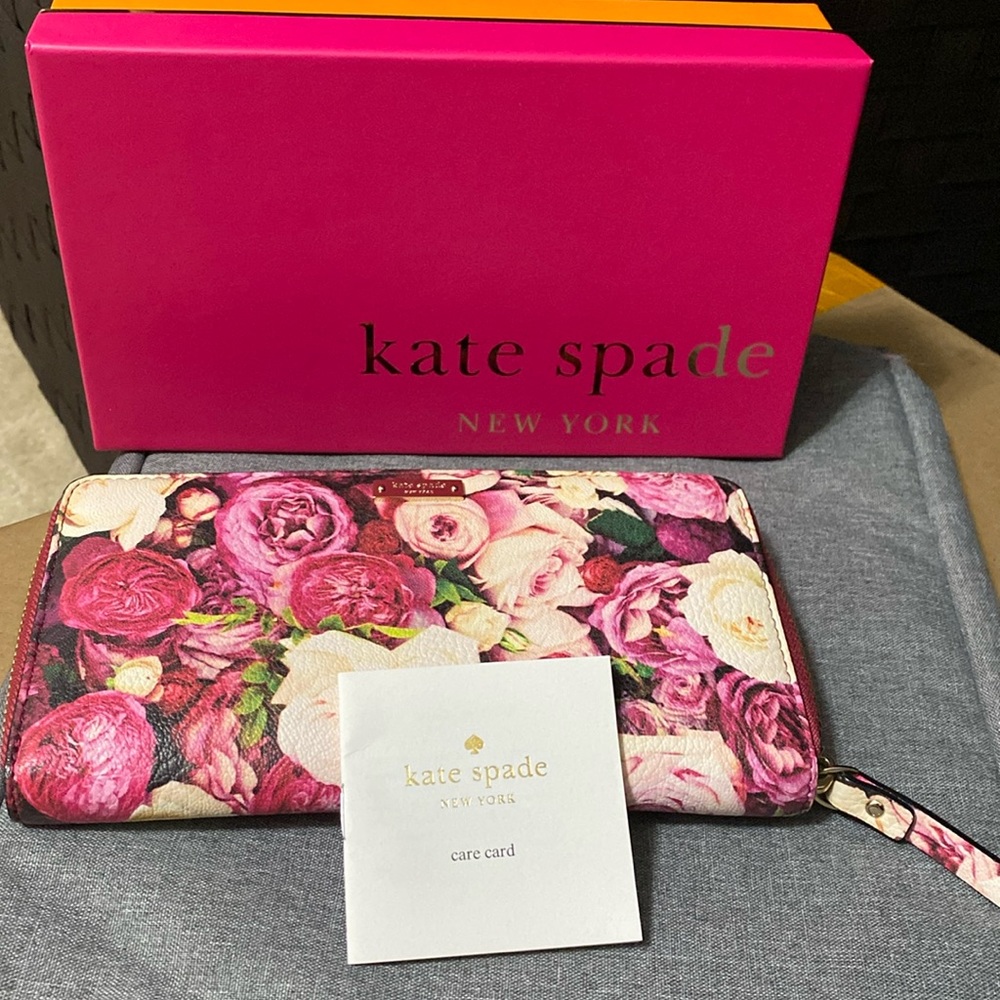 Kate Spade roses long wallet